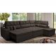 Sofá de Canto Retrátil e Reclinável Direito 3,40x2,36m Molas Cama inBox Espanha Velusoft Café