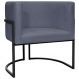 Poltrona Decorativa Para Sala Recepção Manicure Escritório Luna Suede Cinza Base de Ferro Preto