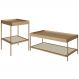 Conjunto Mesa de Centro e Mesa Lateral Para Sala Industrial Indy A03 Hanover Dourado - Lyam Decor