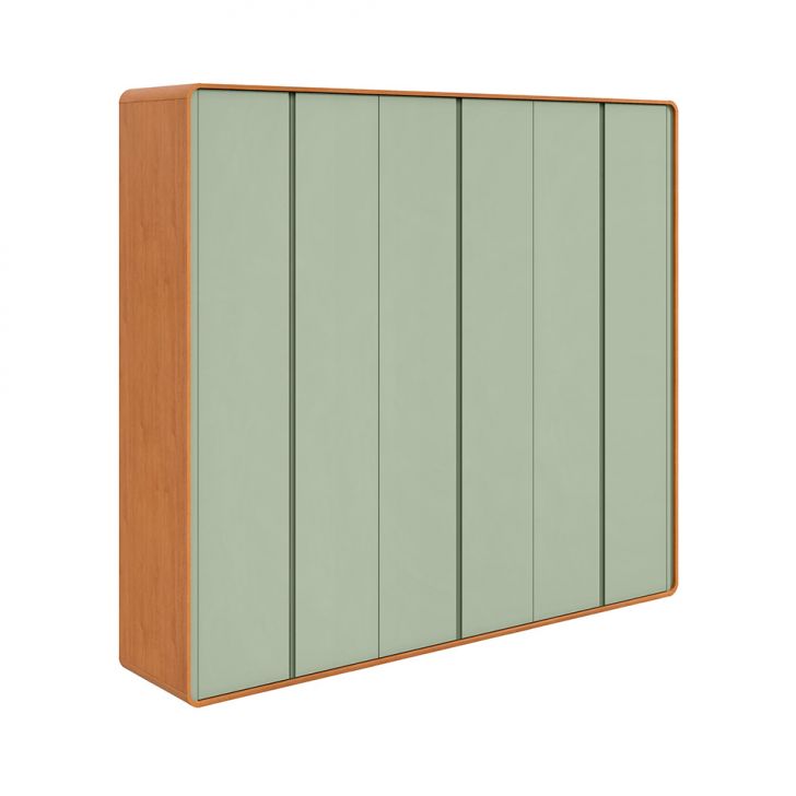 Image of Guarda-roupa Casal Loop 100% Mdf 6 Portas 6 Gavetas Amêndoa E Sálvia PLA-MO895CL16ORZMOB