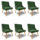 Kit 6 Cadeiras Estofadas para Sala de Jantar Pés Palito Lia Suede Verde - Ibiza