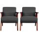 Kit 2 Poltronas para Sala e Escritório Decorativas Oceania Veludo Cinza