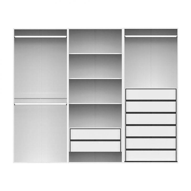 Guarda-roupa Modulado Com Cabideiros E Prateleiras New Tuyo 8 Gavetas Branco 270 Cm