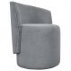 Poltrona Decorativa Orgânica Para Sala Recepção Aura Boucle Luxo Premium Cinza