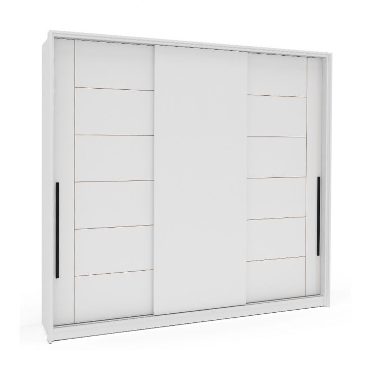 Guarda-roupa Casal Lisboa 3 Portas 4 Gavetas Branco