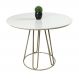 Mesa de Jantar Rubi Off White com Base de Metal Champanhe