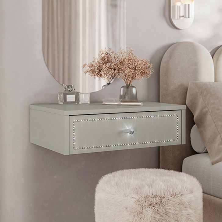 Penteadeira Suspensa Strass 1 Gaveta Off White 50 cm