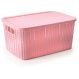 Caixa cesto organizador Trama 4,7L - Rosa