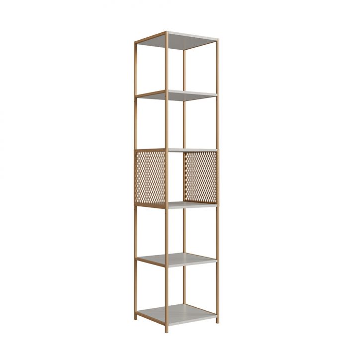 Estante Industrial Grille Arenas e Dourado 180 cm