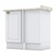 Balcão Canto Reto 1 Porta Americana Branco com Tampo Calcare - Móveis Henn