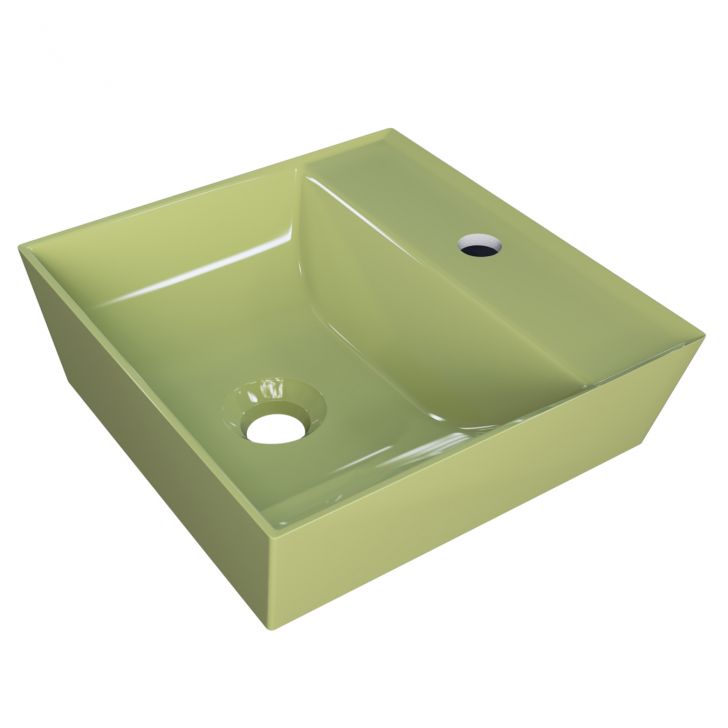 Cuba Pia de Apoio Para Banheiro Quadrada 33cm Aya C08 Verde - Mpozenato