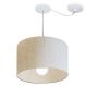Pendente Cilíndrico Com Desvio Md-4226 Cúpula em Tecido 40x25cm Linho Bege - Bivolt