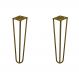 Kit 2 Pés de Metal 25 CM Hairpin Legs Rack e Puffs Dourado G41