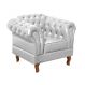 Poltrona Chesterfield Duque Dom Pedro Com Capitonê - Branco