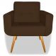 Poltrona Decorativa Anitta Corino Marrom - Shop da Mobilia