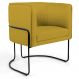 Poltrona Decorativa Fixa Base de Aço Preto Betina D02 Veludo Mostarda C-279 - Lyam Decor