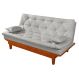 Sofa Cama Caribe 3 Lugares Reclinavel Base Em Madeira Revestido Couro Sintetico