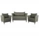 Conjunto Sofá 2 Lugares com 2 Poltronas Pés Palito Lubbock Couro Fendi G58 - Gran Belo