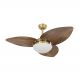 Ventilador de Teto Kovalski Dourado 3 Pás Rádica Imbuia 127V