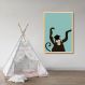 Quadro Infantil Cartoon Macaco 86x60 Caixa Marfim