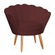 Poltrona Decorativa para Sala de Estar Charm Suede Bordô - Montanaris Decor
