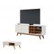 Jogo Rack para TV e Mesa de Centro Charles Off-White Freijo