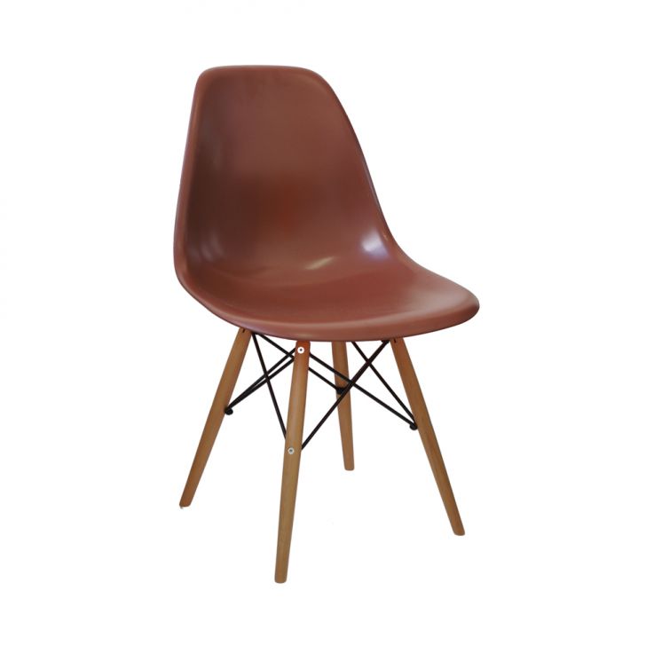 Cadeira Eames Base Madeira e Café