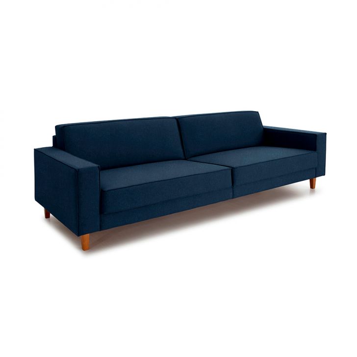 Sofá 4 Lugares Aurora Linho Azul 260 Cm