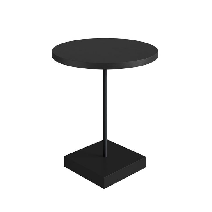 Mesa Lateral Redonda Complementos Nero e Preta 52x45 cm