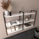 Estante industrial sala estar estante nicho parede ferro madeira suporte branco off white