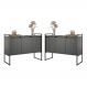 Buffet Industrial 3 Portas Preto Conjunto 2 Unidades