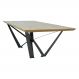 Mesa de Jantar Base de Ferro Shaman 238cm Castanho Oregon G04 - Gran Belo