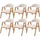 Kit 06 Cadeiras de Jantar e Estar Living Estofada Nadja L02 Suede Bege - Lyam Decor