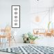 Quadro Boho Olhos Místicos 120x43 Caixa Preto Branco