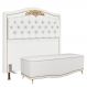 Cabeceira Cama Box Casal Queen 160cm Com Calçadeira Baú Imperial J02 Sintético Branco - Mpozenato