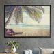 Quadro Decorativo Praia Palmeiras Efeito Retro 02-34x49Cm