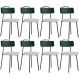 Kit 08 Cadeiras Decorativa Estofada Sala Jantar Barcelona L02 Facto Verde Musgo Linho Bege - Lyam