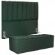 Kit Cabeceira Cama Box Casal 140 Cm Calçadeira Recamier Baú Dália W01 Linho Verde Musgo - Lyam Decor