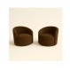 Kit 02 Poltronas Curva Orgânica Nature Gaia Suede Marrom - Montanaris Decor