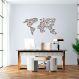 Quadro Escultura Mapa Mundi Poligonal Clean 250x126 Marrom