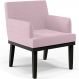 Poltrona Decorativa Para Sala De Estar Base Preto Beatriz W01 Bouclê Rosê - Lyam Decor