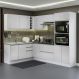 Cozinha Completa de Canto 100% MDF Madesa Acordes 419003 com Armário e Balcão - Frente Branco Brilho