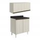 Armario Aereo E Balcao MDF 80cm Kali Bianco Toq Bianco Toq Nicioli