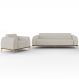 Kit Sofá 3 Lugares Sala Estar 180cm Com Poltrona Molino Pés D'ouro D02 Linho Cru C-443 - Lyam Decor