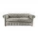 Kit Dois Sofás Chesterfield Capitone Luis XV Vicenzo Couro Eco Cinza 1,80 / Decoracao, sala tv estar, recepçao