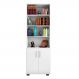 Estante de Livros para Escritório Home Office Portas Pequenas Alf Branco Texturizado - Gran Belo
