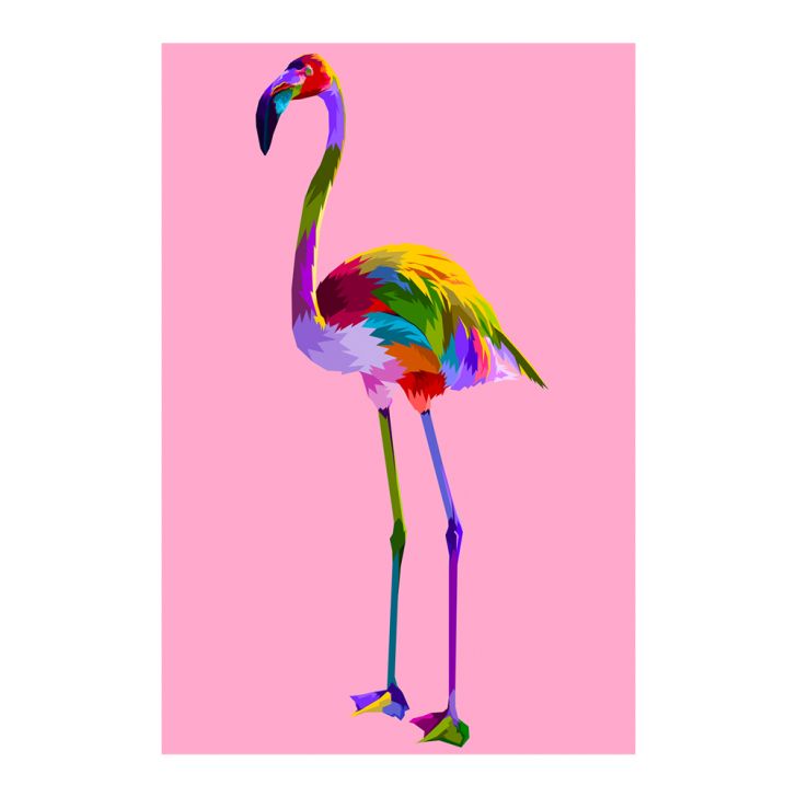 Painel Adesivo de Parede - Flamingos - Animais - 1868pnp