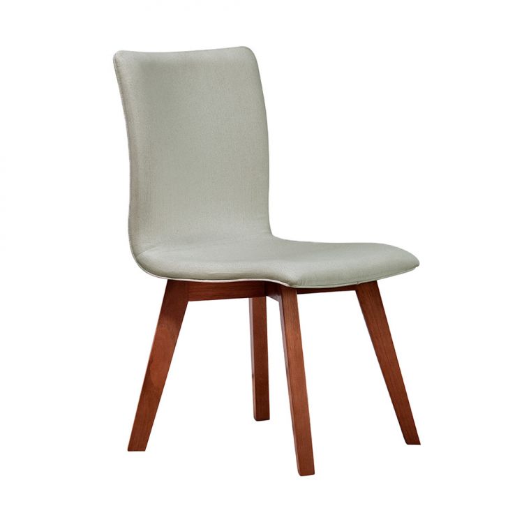 Cadeira Trevizzo Linho Off White E Castanho