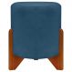Puff Decorativo Redondo Confortável Para Sala Penteadeira Eloah Suede Azul Marinho