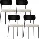 Kit 04 Cadeiras Estofadas Para Sala De Jantar Melina L02 Couríssimo Preto Bouclê Creme - Lyam Decor